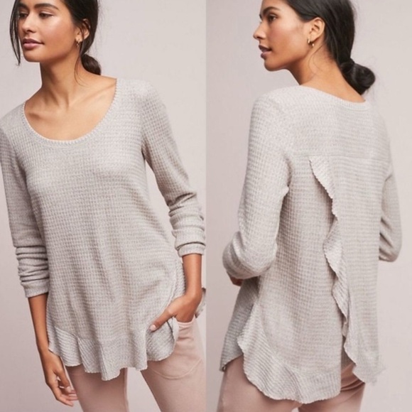 Anthropologie Gray Long Sleeve Top - Picture 7 of 7